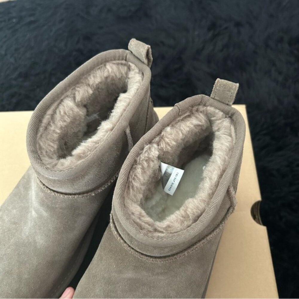 UGG Taupe Suede Platform Ankle Booties - Picture 4 of 8
